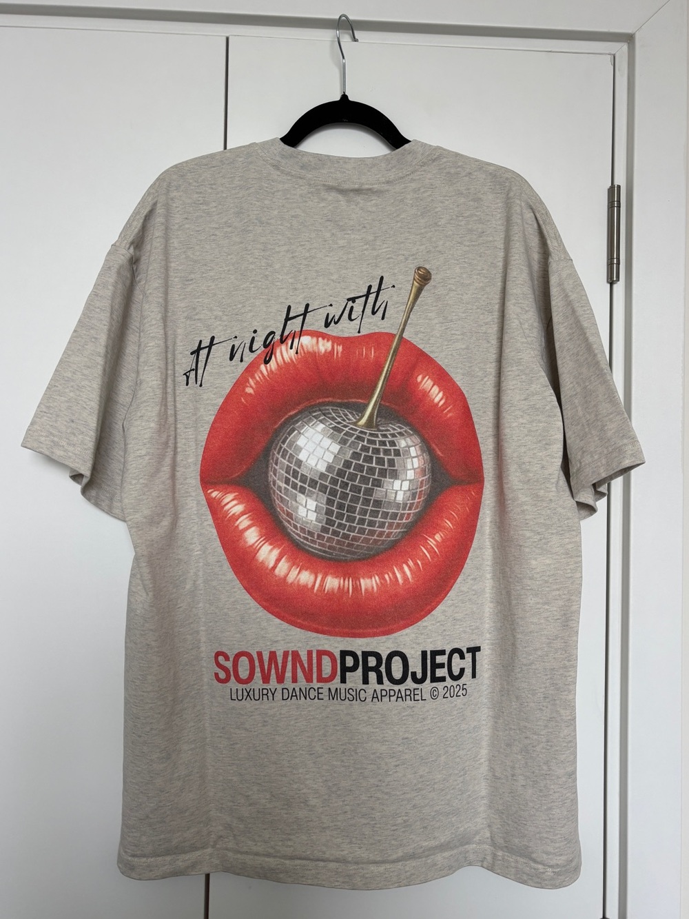 SOWND PROJECT Graphic Tee with Red Lips Disco Cherry